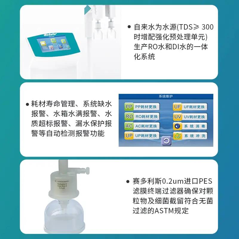 Biosafer LR-TD Pro 取水臂系列超纯水机 - 图片 4